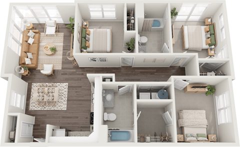 Summit 3 Bed 2 Bath Floor Plan at South 16 At The Bridges, Roanoke, Virginia